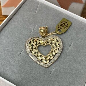 14K Two-Tone Gold Heart Pendant
